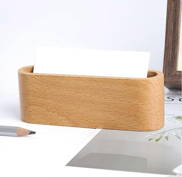 Visitkort Holder Visitkort Etui Holder Træ Visitkort Organizer Træ Kort Display Stand Skrivebord