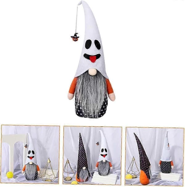 1 st Halloween Docka Dekorativ Docka Ansiktslös Docka Halloween Ansiktslös Docka Tomte Docka Halloween Dvärgdocka Halloweenfest Vit