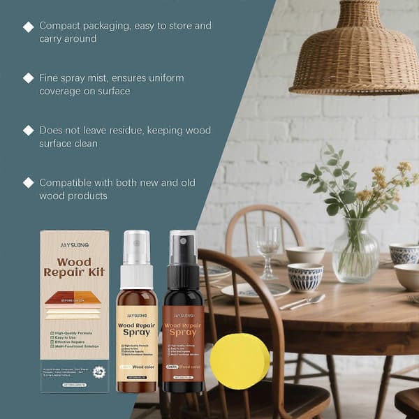 Trepleie med svamp - Hurtigvirkende ripefjerner spray for gulv og bord