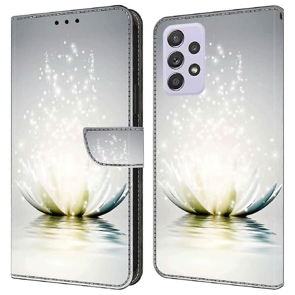 Plånboksfodral för Samsung Galaxy A52 4G/5G/A52s 5G, PU Läderställ 3D Mönstertryckt Telefonfodral (Lotus)