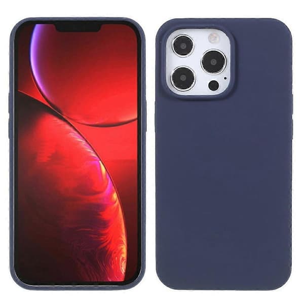 Solid silikon støtsikkert bakdeksel til iPhone 15 Pro (Mørkeblå, Mørkeblå)