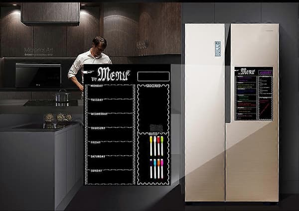 Ugentlig Menu Tavle Whiteboard, 30,5x39,9 cm Magnetisk Madplanlægger til Køleskab Whiteboard Magnetisk Menu Tavle