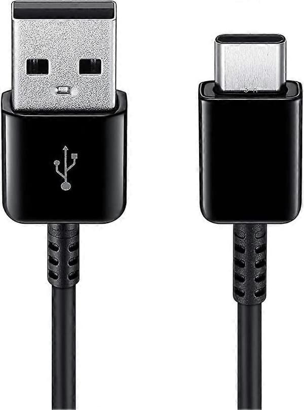 2 kpl, USB-kaapeli, USB - A - USB - C, 1,2 m, musta, valkoinen