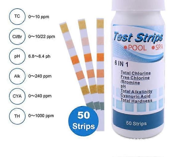2 Pakke 6 i 1 Spa Basseng Teststrips, Vann Teststrips på Hvit10*3.5cm