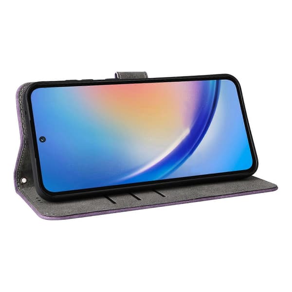 Læder Wallet Case med RFID-blokering til Samsung Galaxy A35 5G - Lilla (Lilla)