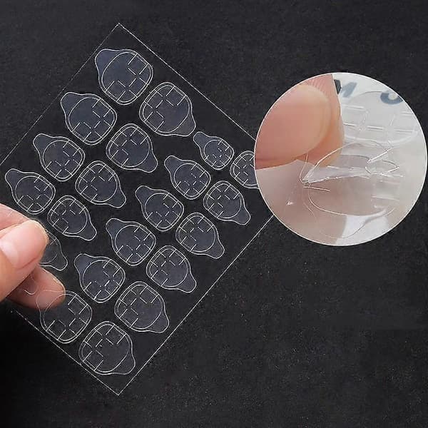 24 st Dubbelsidig Tejp för Lösnaglar - Transparent Nagellim