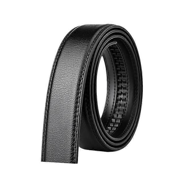 Herrspännefritt läderbälte 36MM, Spännefritt läderbälte Ersättning Svart