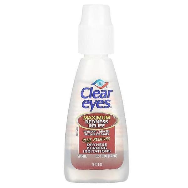 Ögondroppar - Clear Eyes - Maximal avsvällande - 15 ml - Hypoallergen - Flytande