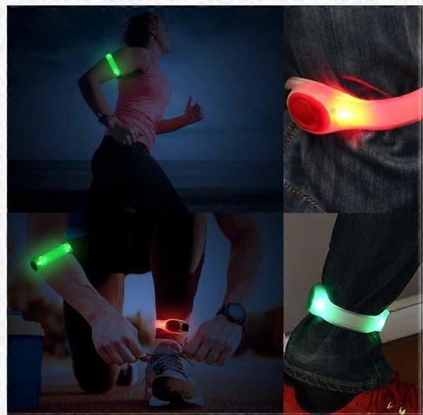 2-delat LED-armband Reflekterande, lätt och justerbart med hög synlighet för utomhusjogging, röd