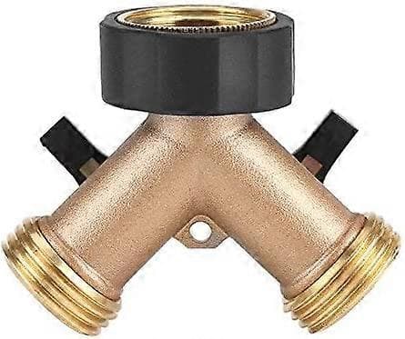 Y-konnektorer med vandhaneadapter messing 2-vejs rørkonnektor Y-form 3/4 til havevanding