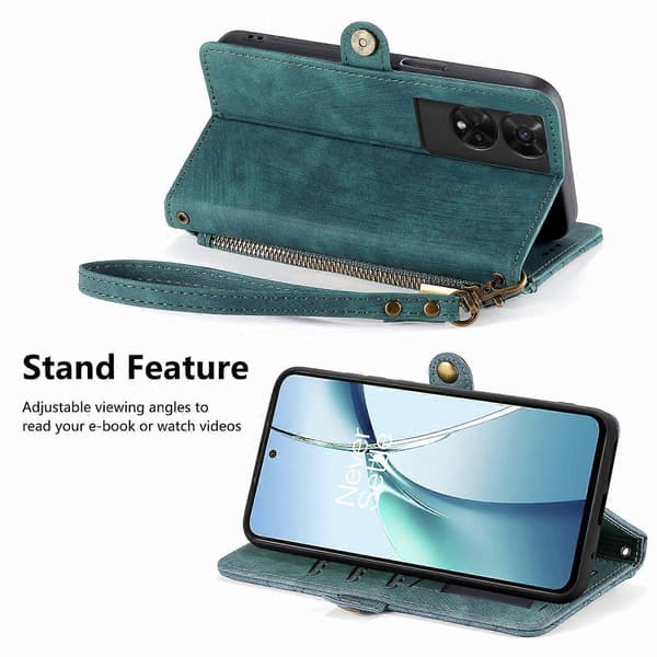 För TCL 50 5G PU Läder Ställ Plånboksfodral Geometriskt Tryck Telefonskal - Grön (Grön)