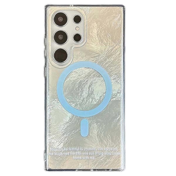 Magnetiskt telefonfodral för Samsung Galaxy S24 Ultra, gradientfärg TPU+PC skyddsfodral - Blå (Blå)