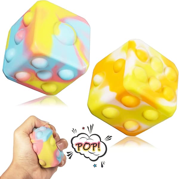 2026 nye Stressbolde Pop Fidget Legetøj, 2 stk. Terning Pop Fidget Bolde Push Bubbles Sensoriske Bolde til Børn Voksne Dekompression Pop Bold Angst Stress