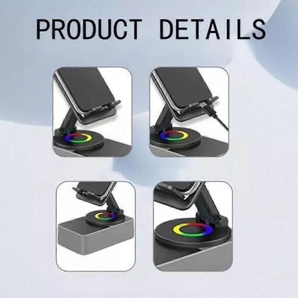 Bluetooth Audio Power Telefonholder, Telefonholder med Bluetooth Højttaler Sammenklappelig