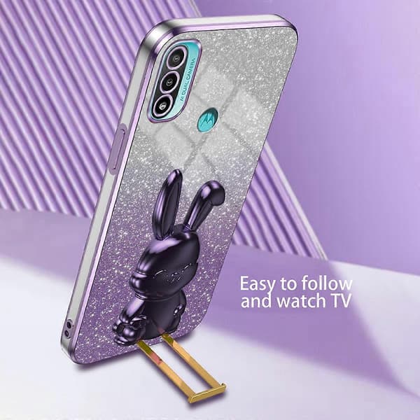För Motorola Moto E20 PC+TPU mobiltelefonfodral med stativ baksida (Typ B)