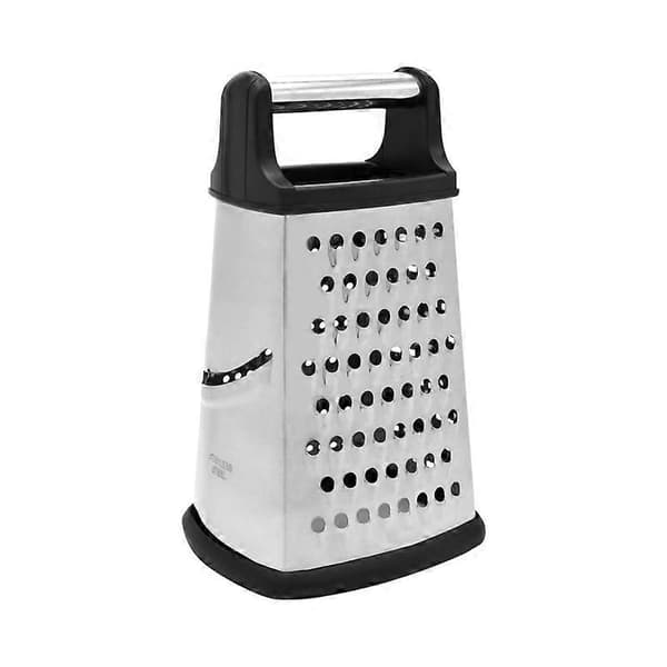 Amazon Basics 4-sidig rivjern i rustfritt stål med oppbevaringsrom, 13*10,8*19,5 cm