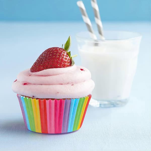 Papir Muffinforme, 100 stk. Regnbue Papir Muffinforme og 100 stk. Stribede Cupcakeforme
