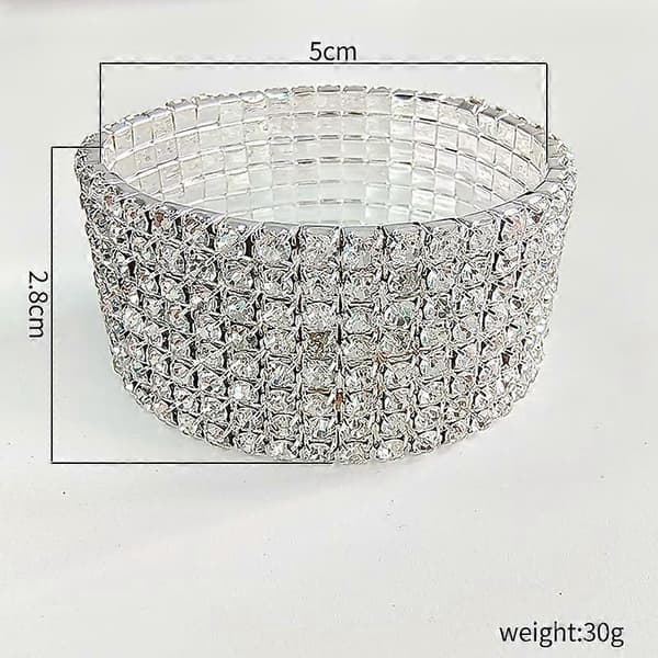 Glittrande flerfärgade strass stapelbara stretcharmband för kvinnor