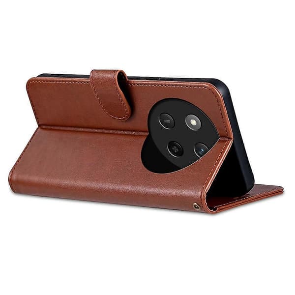 AZNS For Honor X60 Pro 5G Mobilskal Anti-scratch PU Läder Ställ Plånbok Telefonskydd - Brun (Brun)