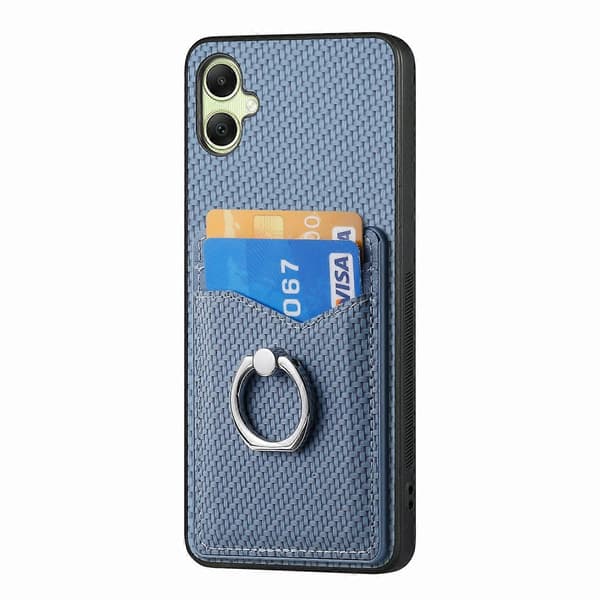 För Samsung Galaxy A06 mobiltelefonfodral kortplats ringhållare ställ mobilskal - blå (blå)