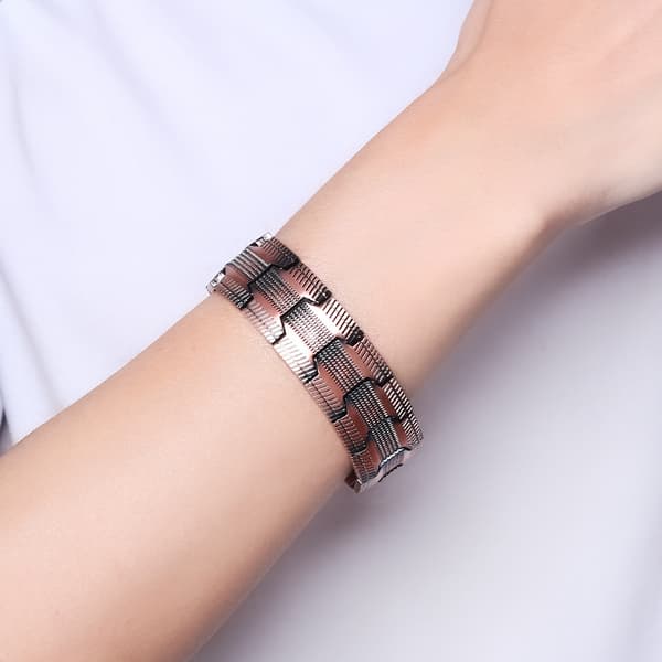 Magnetisk armbånd med ekstra styrke for menn, kobberarmbånd for menn, solid kobberlenkearmbånd