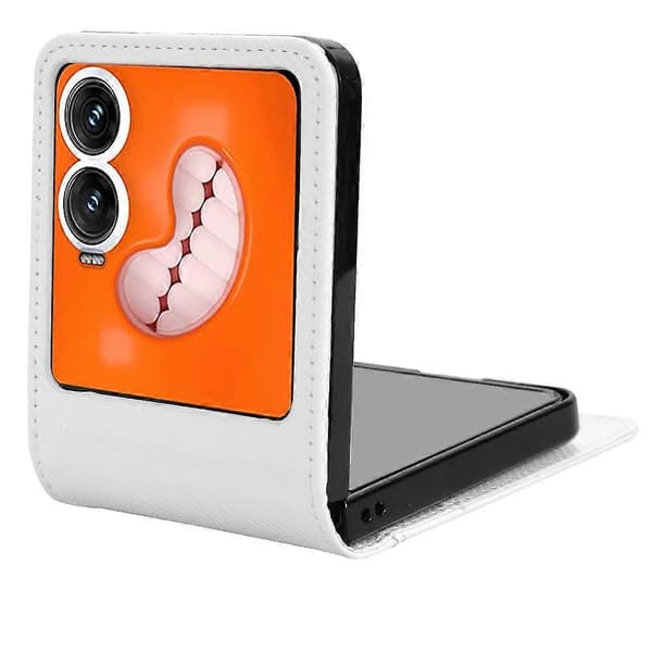 Infinix Zero Flip 5G -puhelin kotelo PU-nahka + PC-korttipidike - Valkoinen (Valkoinen)