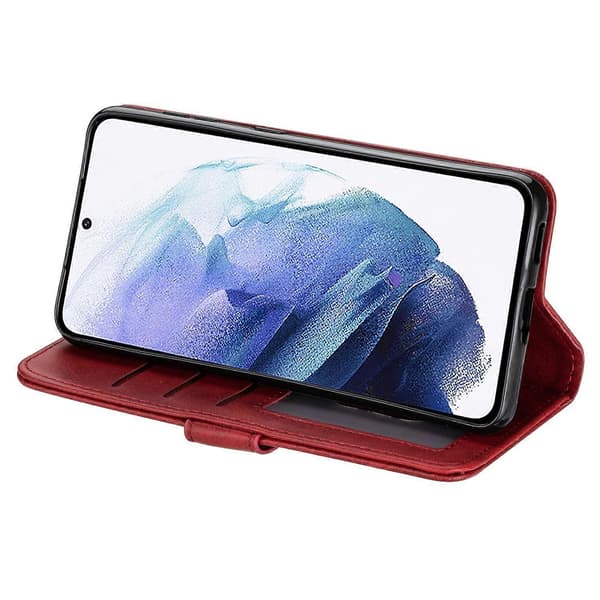 För Samsung Galaxy S24 FE Mobilskal Anti-Rep Blixtlås Plånbok Läder Telefonskyddsfodral - Röd (Röd)