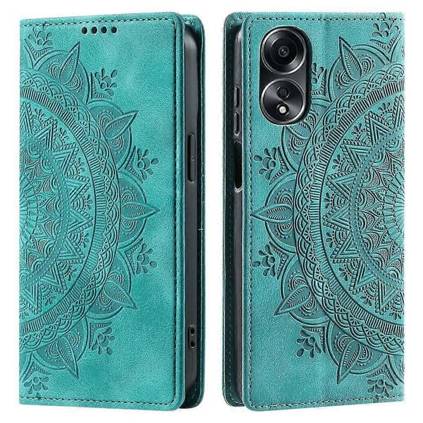 För Oppo A58 4G Mobiltelefonfodral PU Läder Anti-Repa Plånboksfodral - Mintgrön (Mintgrön)