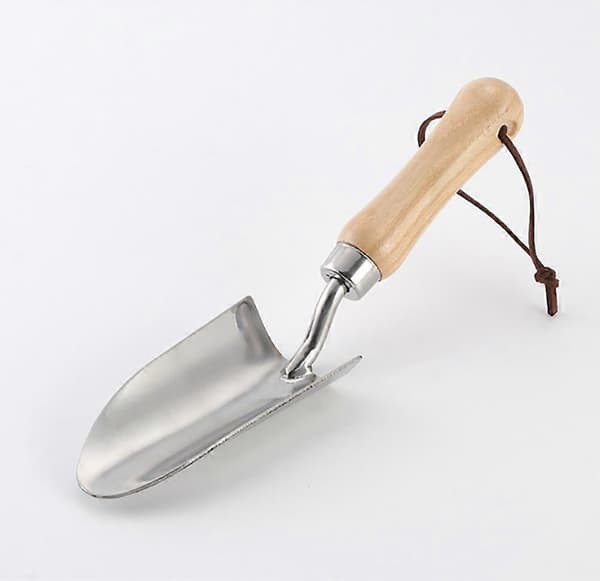 Hagespade liten (bred) - blomsterspade laget av rustfritt stål, 245mm - Hageutstyr & hageredskaper