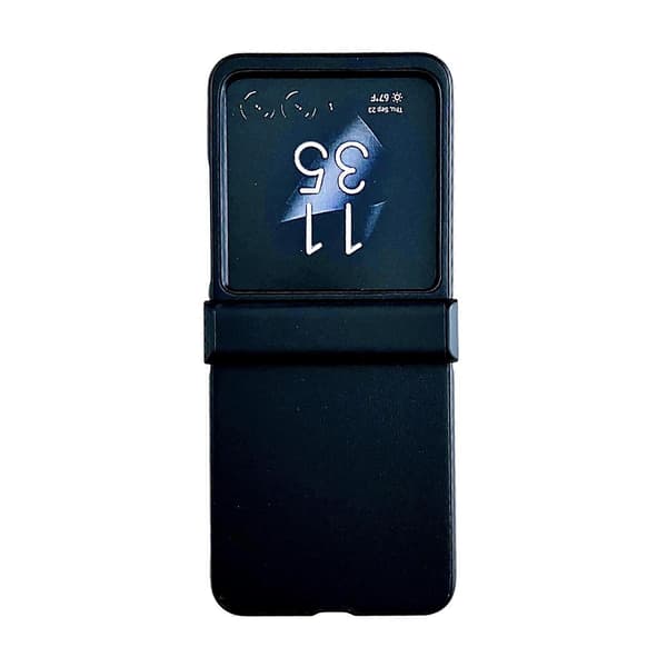 Motorola Razr 40 Ultra Solid Lädertextur Tre-sektions Telefonfodral (Svart)