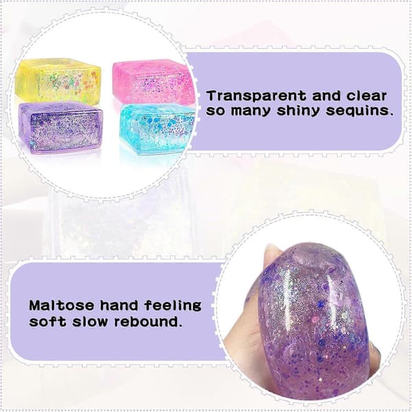 2026 nye 3 STK Fidget Legetøj Squishy Stress Terning, Kæmpe Stressbolde til Børn Voksne Squishy Angst Stresslindrende Is Fidget Terning Sukkerbolde, stil3