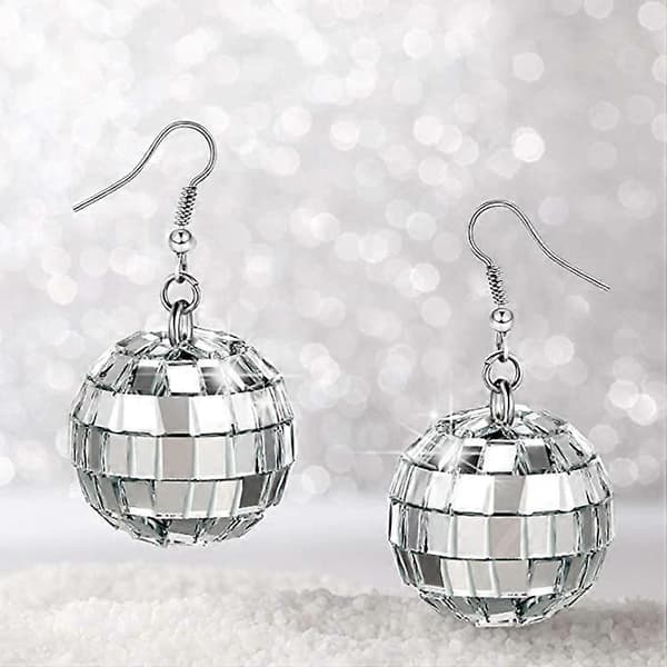 70-tals Amerikanska Retro Disco Örhängen 24mm Disco Silver Örhängen