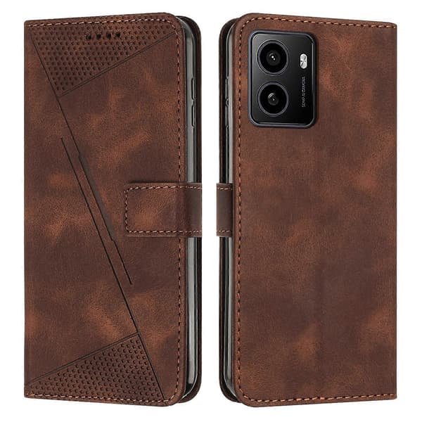 Fantasy Triangel Läder Telefonfodral med Lång Snodd för HMD Pulse Pro (Brun)