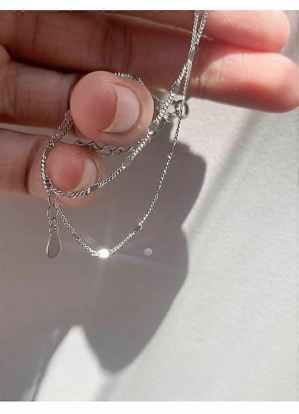 Trendy Choker Halskæde Sølv Kvinder Kraveben Kæde Mode Smykker, 1 stk