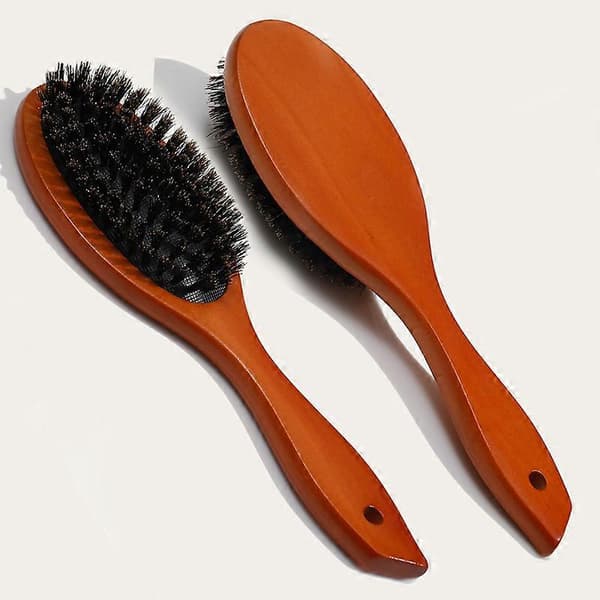 Naturhårborste av vildsvin, antistatisk hårbottenmassagekam, oval