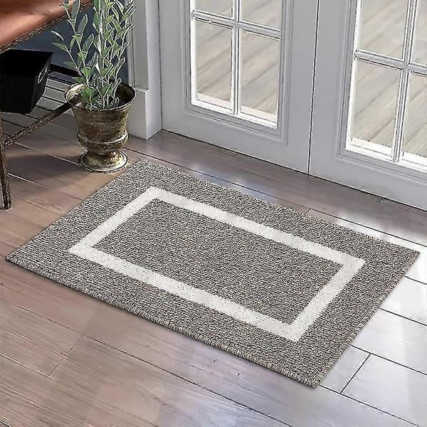 Indendørs dørmåtte, skridsikker absorberende smudsmåtte, dørmåtte indendørs (brun, 60*90 cm)