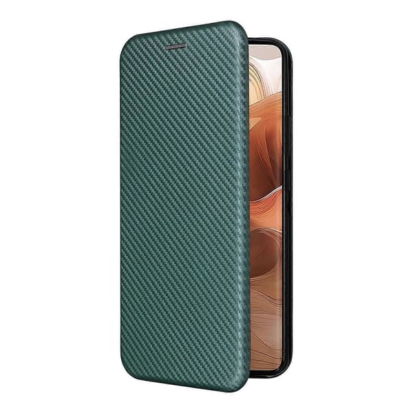 Flipfodral med kolfibertextur (Grön, för Motorola Edge 50 Ultra)