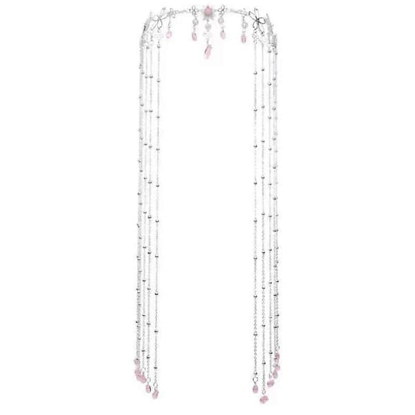 Lang Rhinestone Hodeplagg Dusk (Sølv)