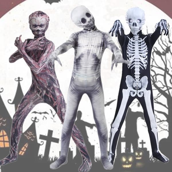 Halloween-puku, pilailumallinen luurankohaalari (L)-78