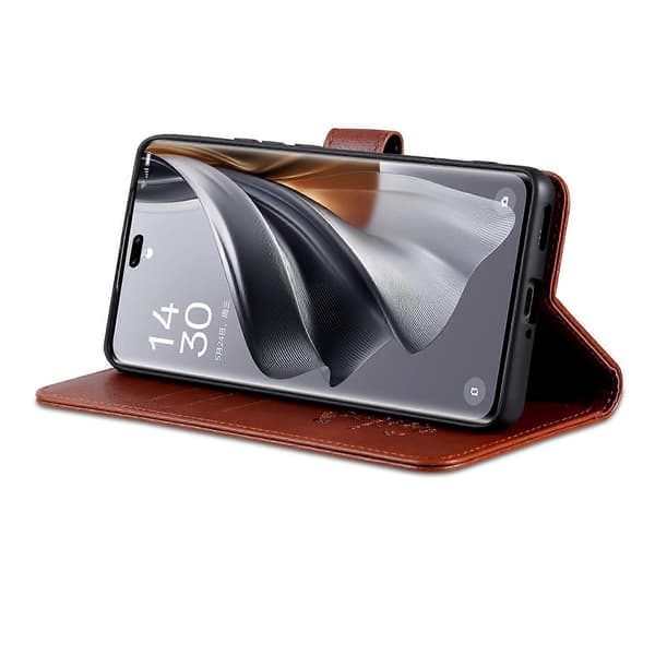 AZNS For Honor X60 Pro 5G Mobilskal Anti-scratch PU Läder Ställ Plånbok Telefonskydd - Brun (Brun)