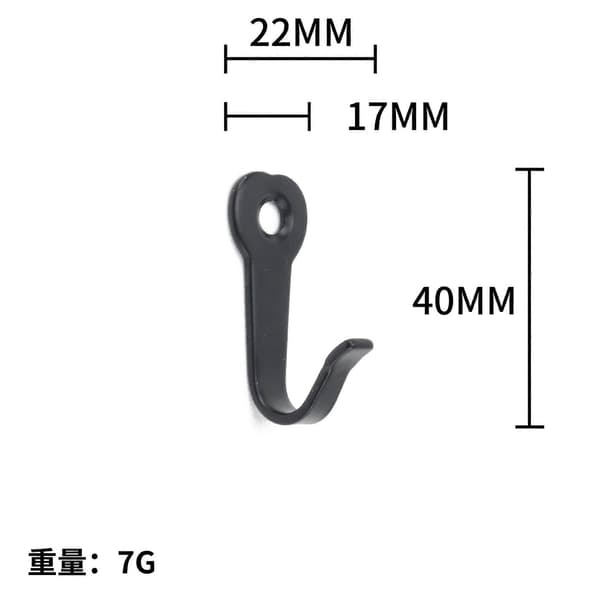 10 kpl klassisia naulakkokoukkuja, rautakoukkuja, metallikoukkuja, kuvakoukkuja, 40*17*22mm, musta