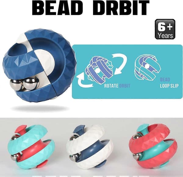 Spin Cube Bead Orbit Rubik's Cube Ball - Rosa, Manuell Snurr Sensorisk Leksak, Ångest- och Stresslindrande Fidget Spinner Leksak, Pedagogiskt Pusselspel Interagera