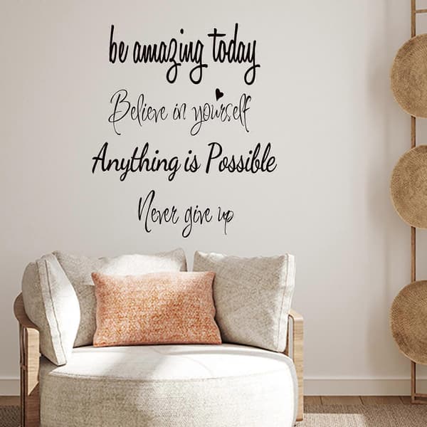 \"be amazing today\" Sovrum Citat Dekorationer Väggord Dekaler Citat för Hem Väggdekaler Barnrumsinredning