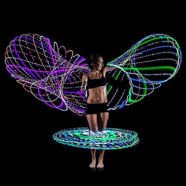 Färgskiftande LED-rockringar, Ljusrockringar, Flerfärgade dansrockringar, Kroppsbyggnad (80cm)