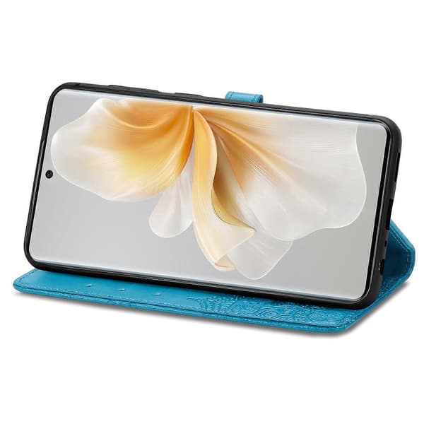 Plånboksfodral Mandala Blomma Läder Telefonskydd med Ställ för TCL 50 Pro NxtPaper 5G - Blå (Blå)