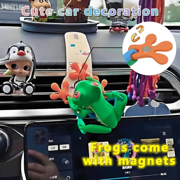 Artikulerad groda kylskåpsmagnet - 3D-printad ställbar dekor för kylskåp och metallytor (a-7)