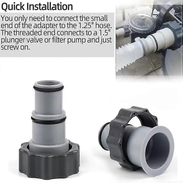 Poolslangadapter, 2 st Pooladapter A, Intex Adapter A, med 4..3 tums invändig gänga