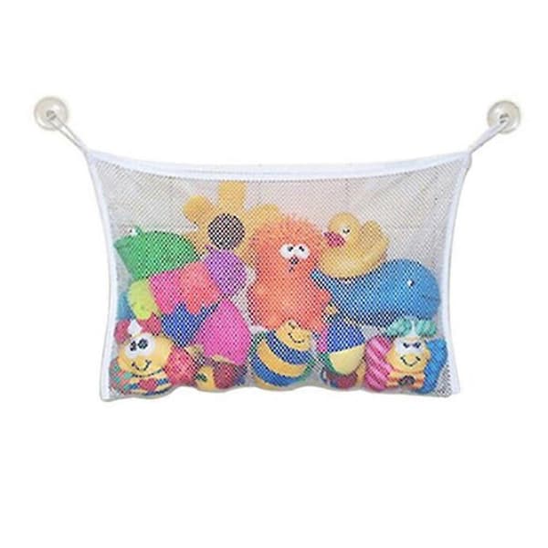 Børnebadeværelse Mesh Opbevaringspose Polyester Legetøjsbadekarpose Legetøjsnet Hængepose med Sugekop 34*45cm