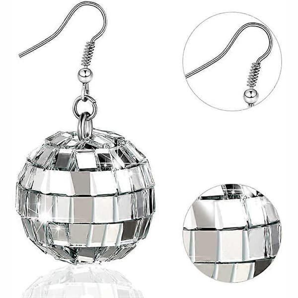 70-luvun amerikkalaiset retro disco -korvakorut, 24 mm disco hopeiset korvakorut