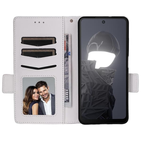 För HMD Fusion 5G Telefonfodral Litchi Grain PU Läder Plånbok Flip Telefon Skyddsfodral - Vit (Vit)